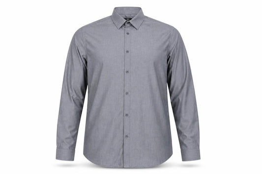 F&F Mens Grey Fair Isle Polyester Button-Up Size 18 High Neck Button