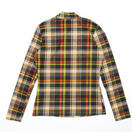 SheIn Womens Multicoloured Check Polyester Jersey T-Shirt Size M Round Neck
