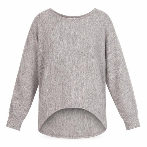 Apricot Womens Grey Scoop Neck Acrylic Pullover Jumper Size 10