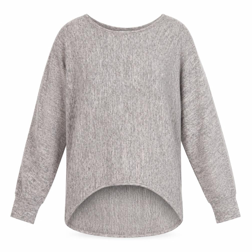 Apricot Womens Grey Scoop Neck Acrylic Pullover Jumper Size 10