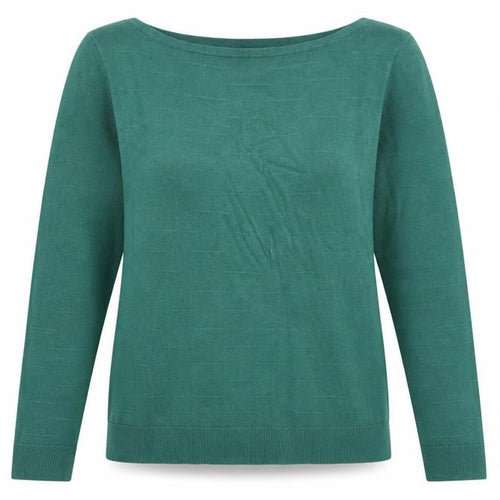 Vida Vi Womens Green Boat Neck Acrylic Pullover Jumper Size M