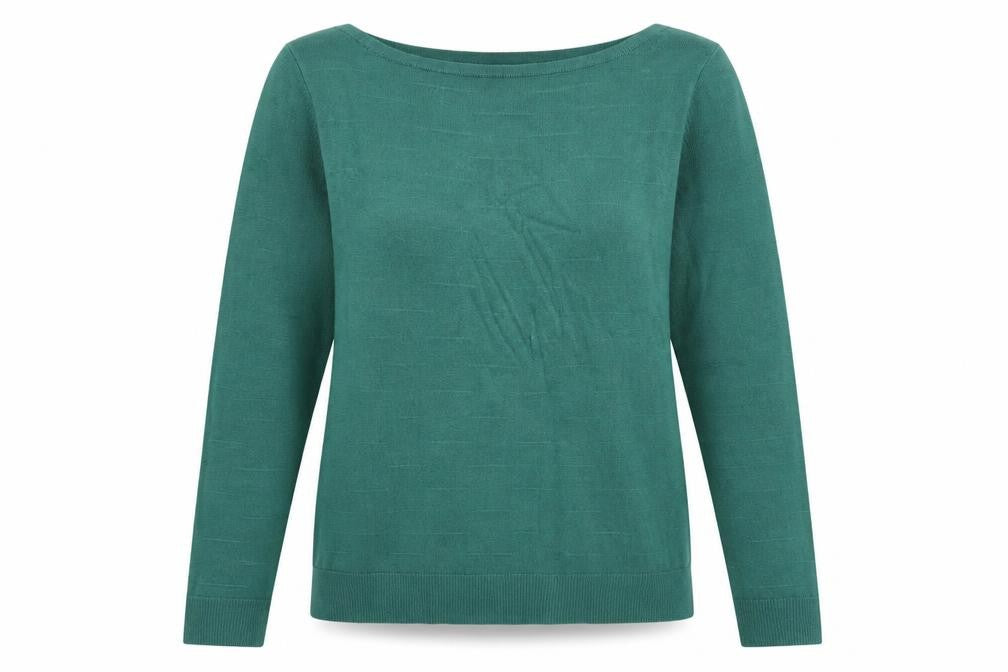 Vida Vi Womens Green Boat Neck Acrylic Pullover Jumper Size M