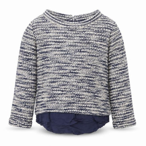 Dunnes Stores Girls Blue Round Neck Cotton Pullover Jumper Size 5 Years Button