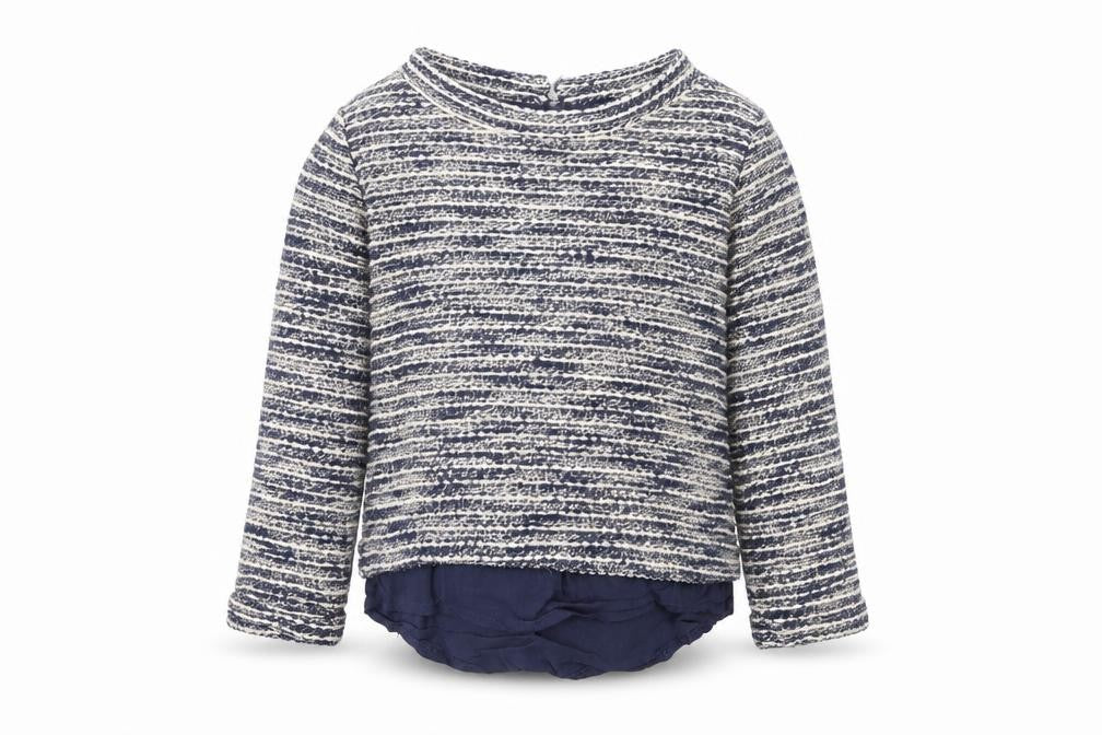 Dunnes Stores Girls Blue Round Neck Cotton Pullover Jumper Size 5 Years Button