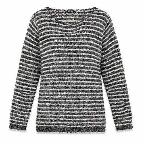 Originals Womens Blue Scoop Neck Striped Acrylic Pullover Jumper Size 2XL