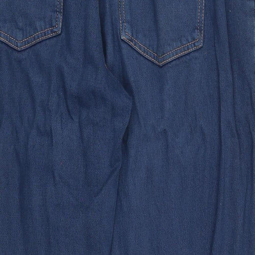 ASOS Womens Blue Cotton Straight Jeans Size 32 in L28 in Regular Zip