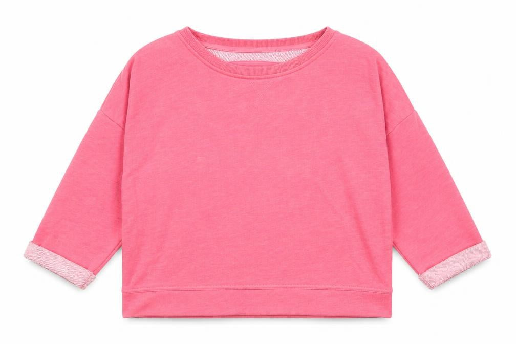 Front view of Atmosphere women’s pink polyester pullover sweatshirt, size UK 6, pullover