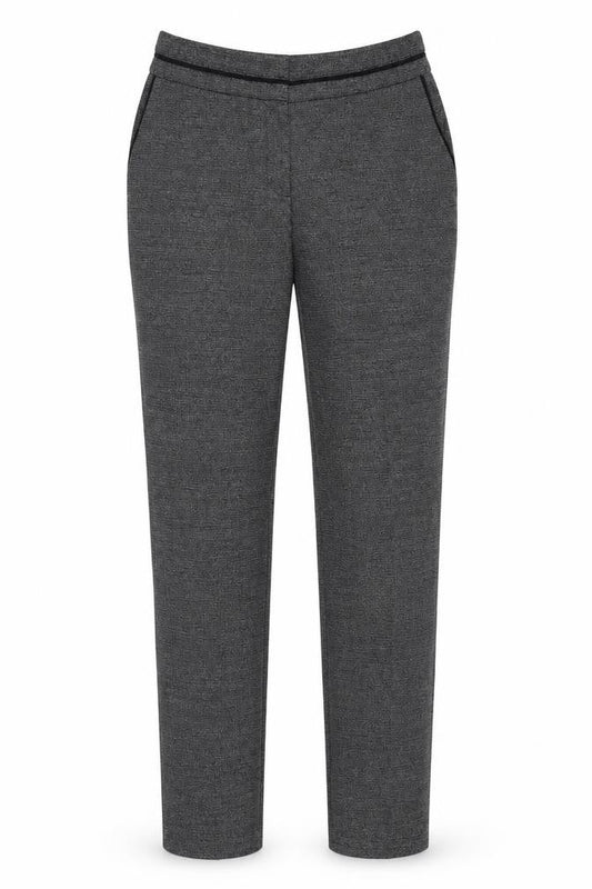 Front view of George women’s grey polyester trousers, size UK 8, regular zip