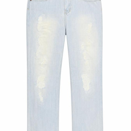 Monicas Jeans Womens Blue Cotton Straight Jeans Size S Regular Zip
