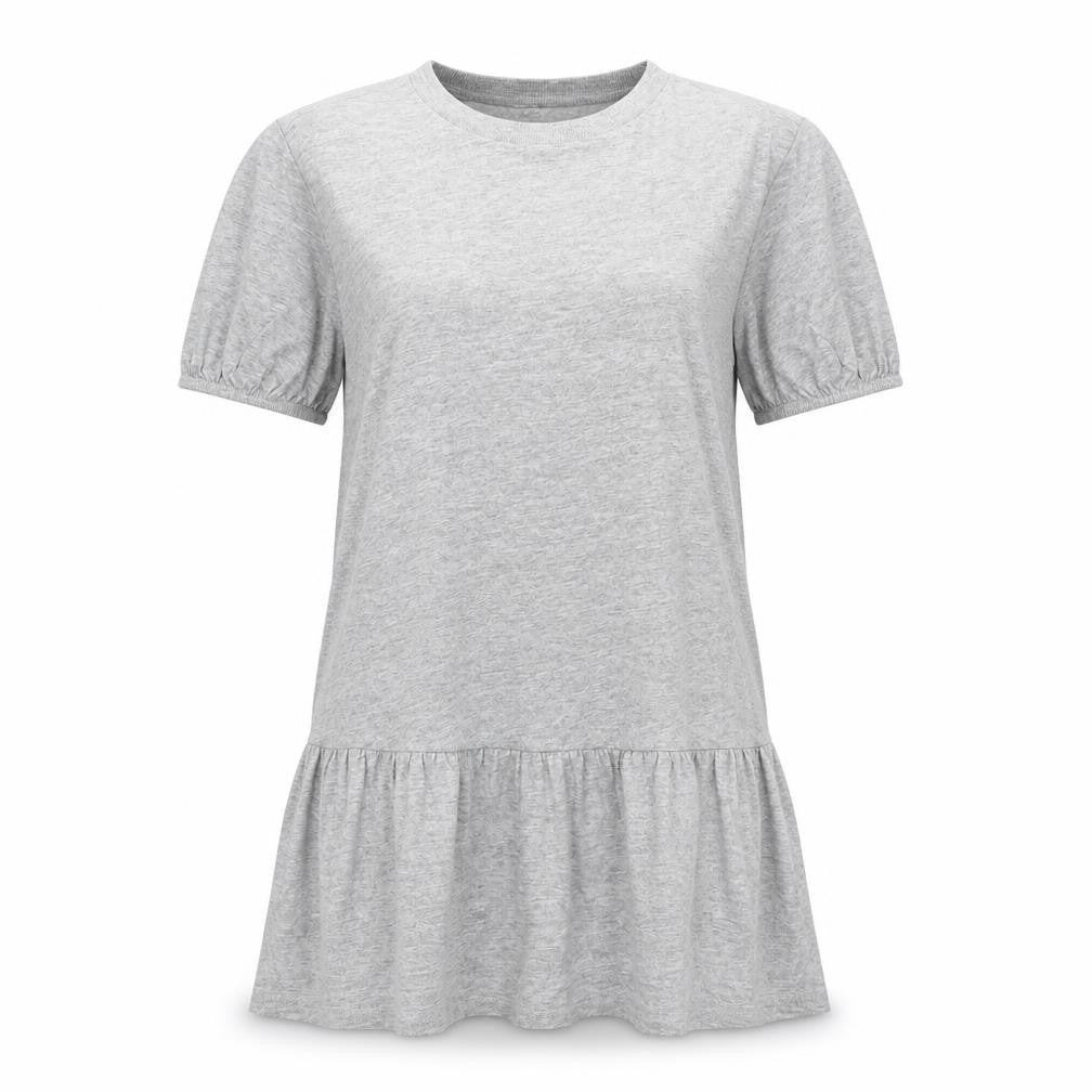 Front view of H&M women’s grey viscose jumper dress, size XS, round neck pullover