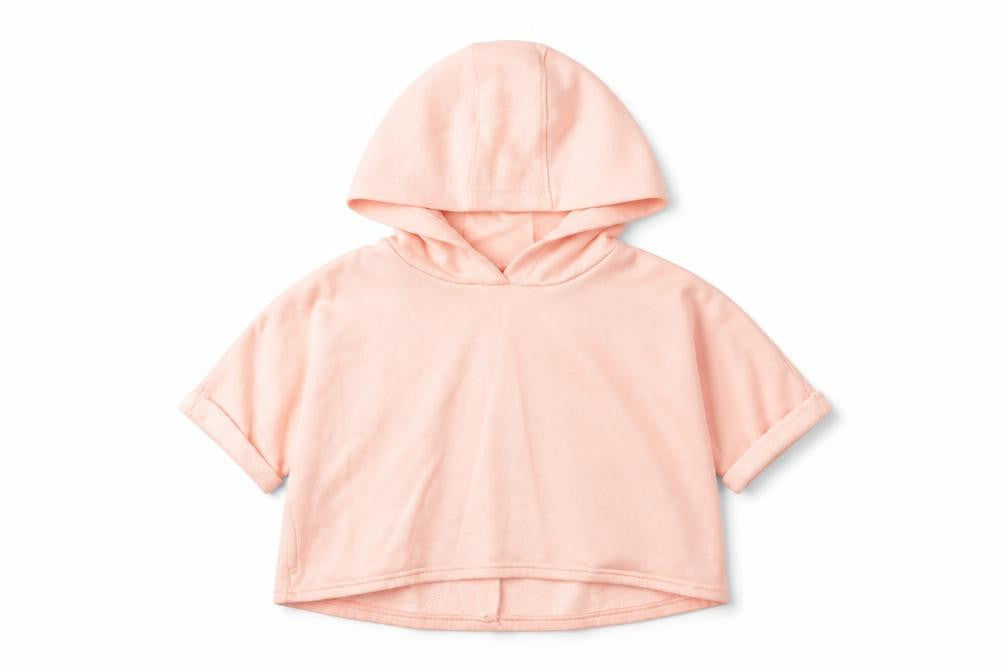 Front view of F&F girls’ pink polyester pullover hoodie, size 3-4, years pullover