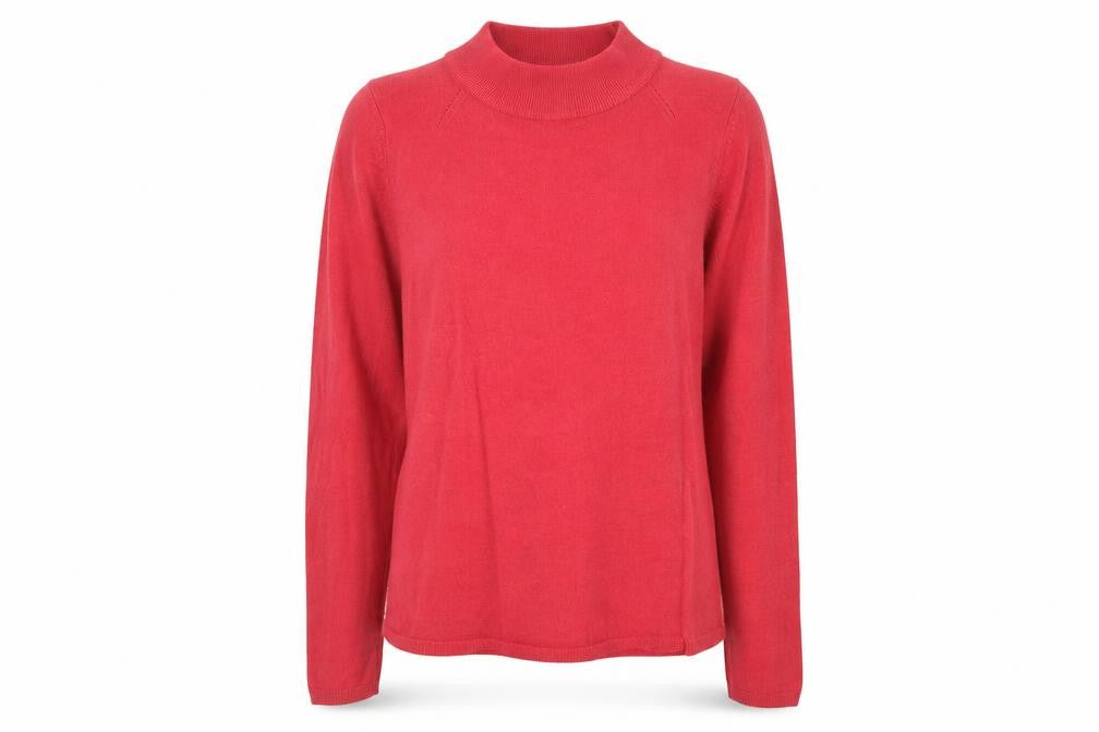Marks and Spencer Womens Pink Mock Neck Acrylic Pullover Jumper Size 12
