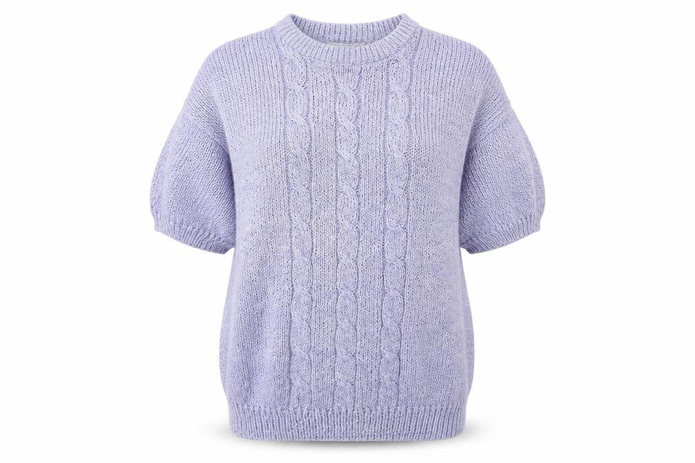 Jordanna Womens Purple Round Neck Ramie Pullover Jumper Size M