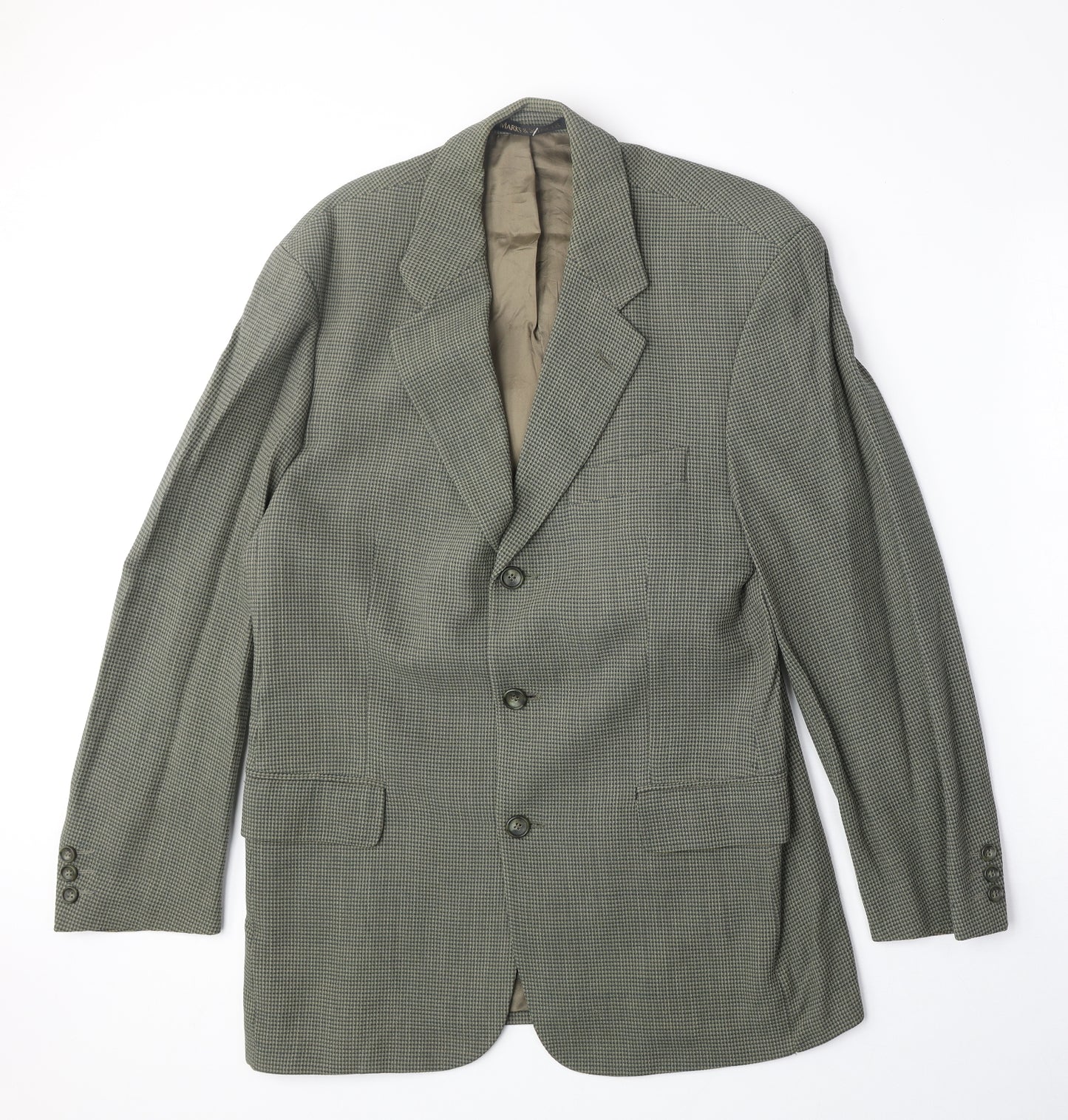 Marks and Spencer Mens Green Cotton Jacket Suit Jacket Size M Regular