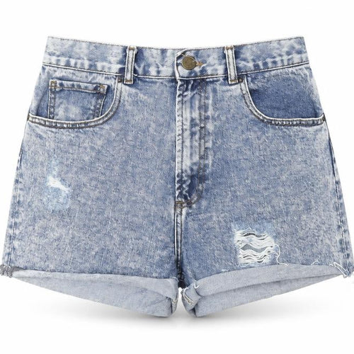 BDG Womens Blue 100% Cotton Mom Shorts Size 28 in Regular Zip