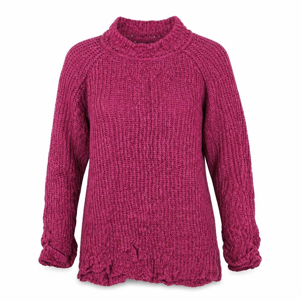 F&F Womens Purple Mock Neck Acrylic Pullover Jumper Size 8
