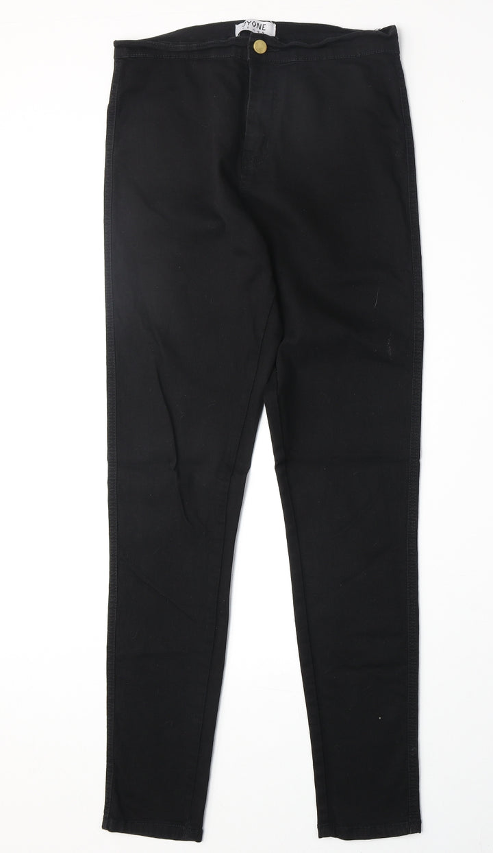 Jyone Womens Black Cotton Skinny Jeans Size L Regular Zip
