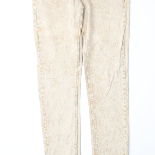 Original Denim Womens Beige Cotton Skinny Jeans Size 28 in Regular Zip