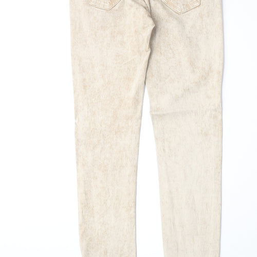 Original Denim Womens Beige Cotton Skinny Jeans Size 28 in Regular Zip
