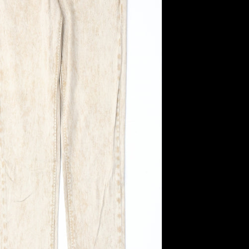 Original Denim Womens Beige Cotton Skinny Jeans Size 28 in Regular Zip