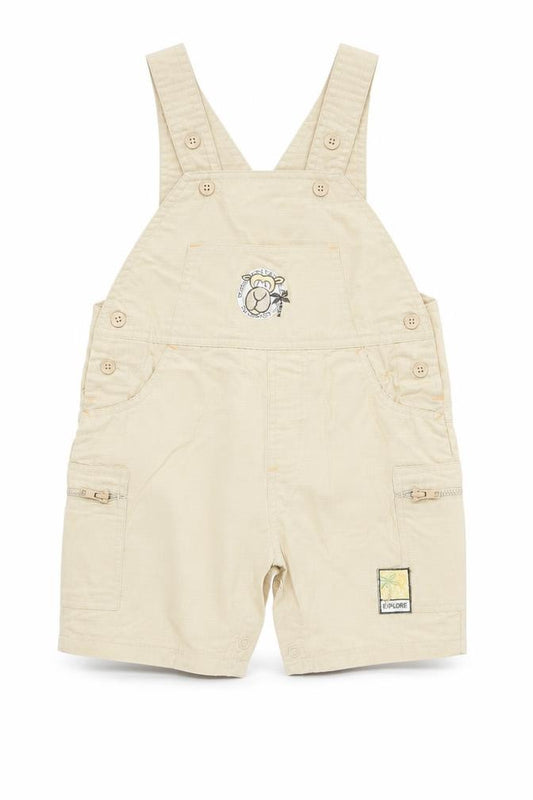 George Boys Beige 100% Cotton Dungaree One-Piece Size 6-9 Months Buckle