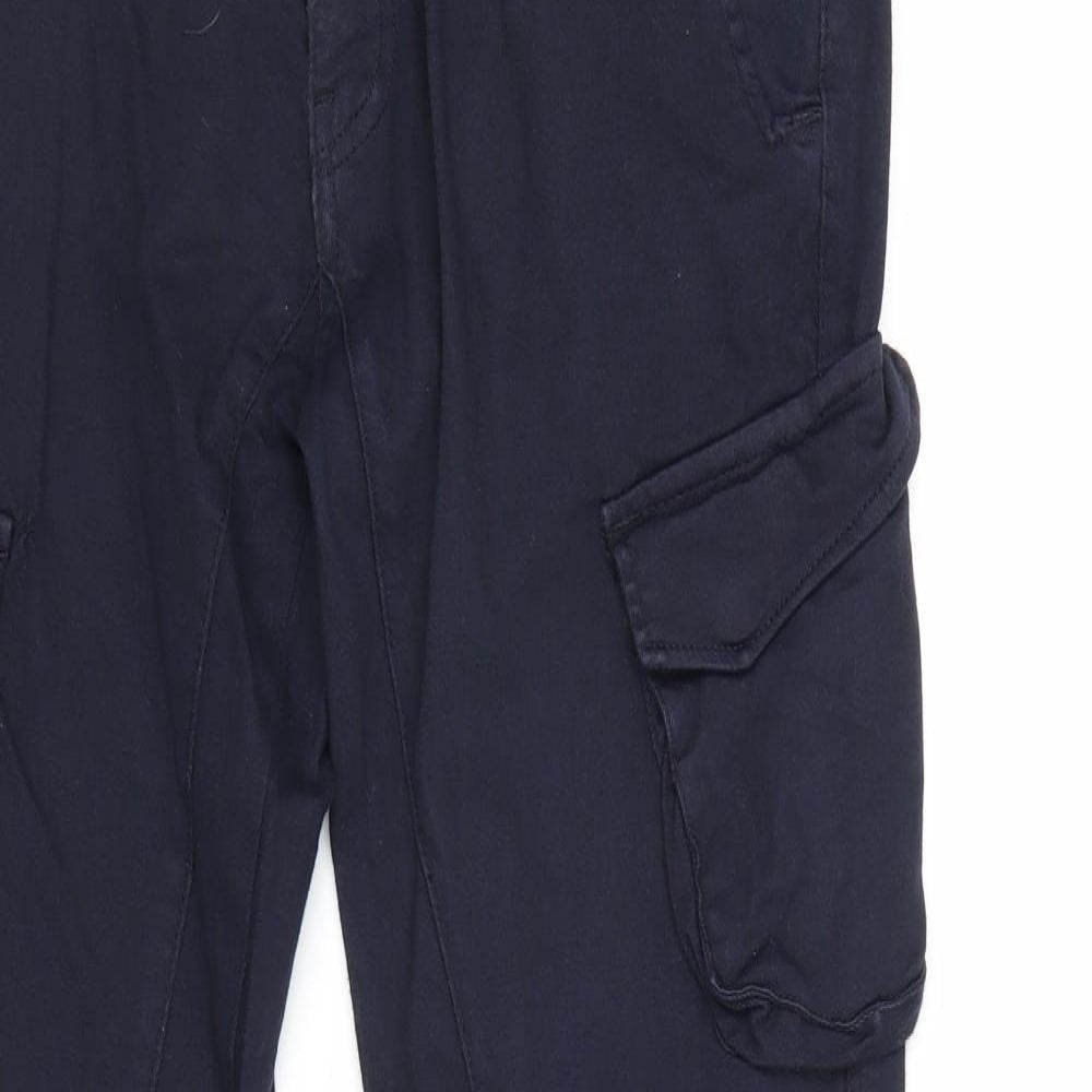 XRAY Mens Blue Cotton Cargo Trousers Size 30 in Regular Zip