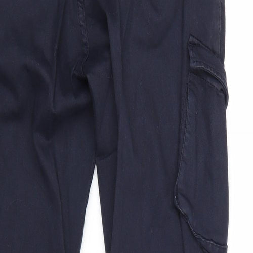 XRAY Mens Blue Cotton Cargo Trousers Size 30 in Regular Zip