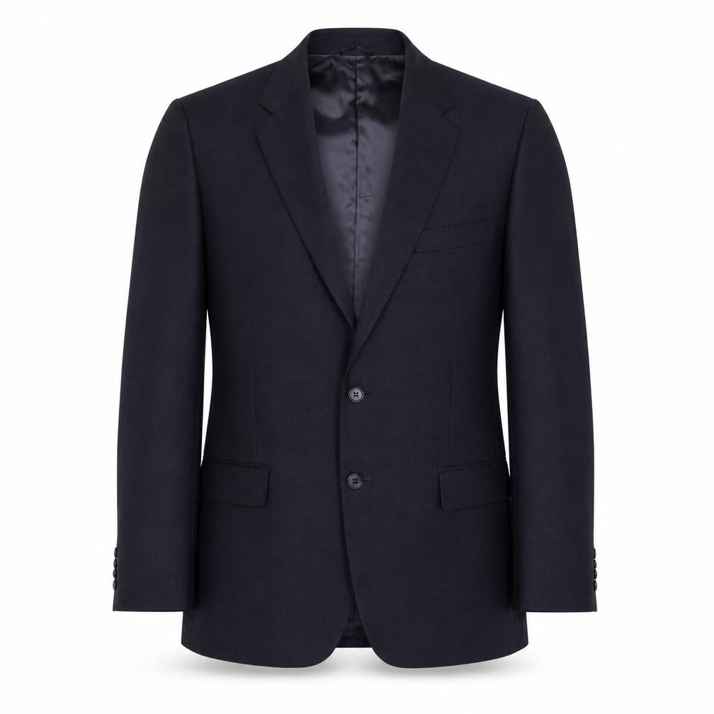 Front view of John Collier men’s blue wool jacket suit jacket, size 36, regular