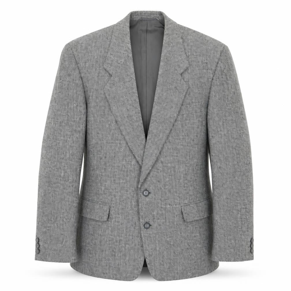 Front view of Moorcroft men’s grey polyester jacket blazer, size 42, regular