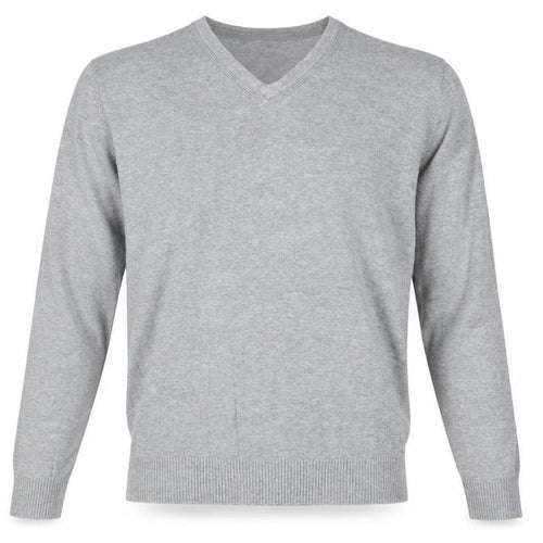Burton Mens Grey V-Neck Cotton Pullover Jumper Size S Long Sleeve