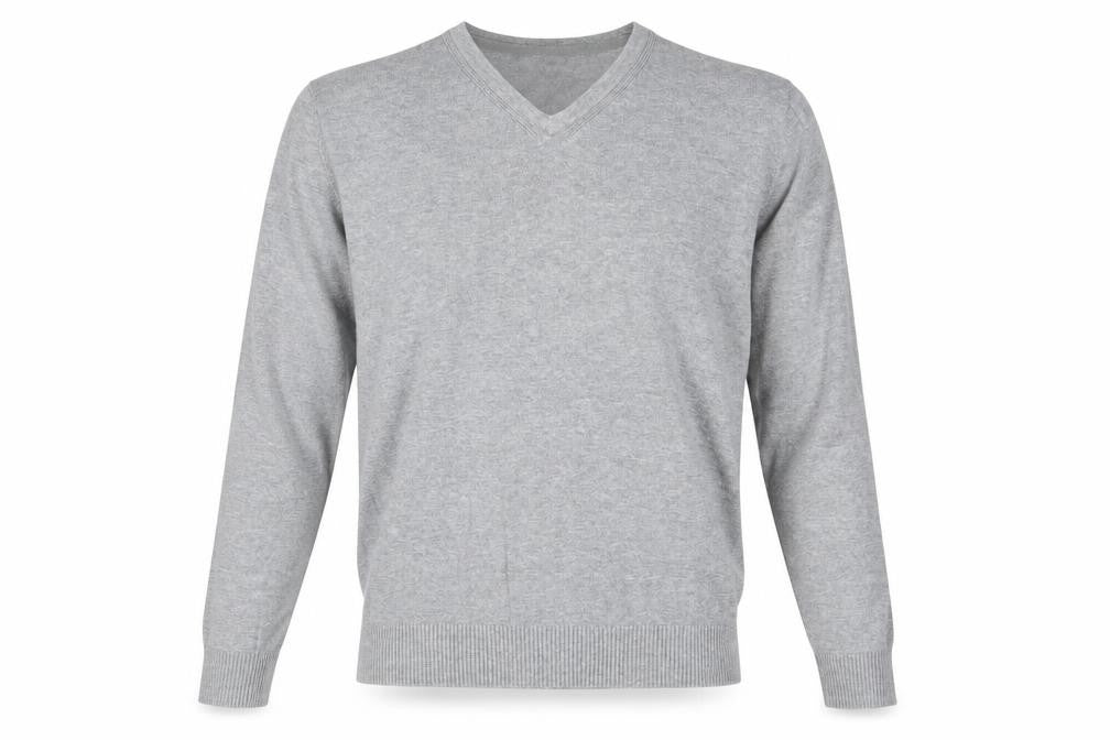 Burton Mens Grey V-Neck Cotton Pullover Jumper Size S Long Sleeve