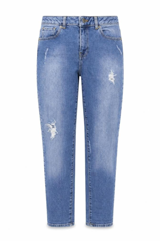 Warehouse Womens Blue Cotton Straight Jeans Size 8 L28 in Regular Button