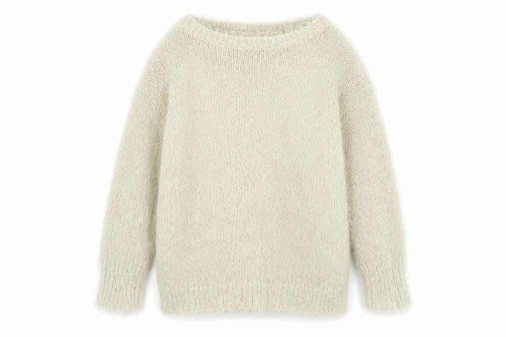 Front view of Next women’s beige round neck polyester jumper, size S