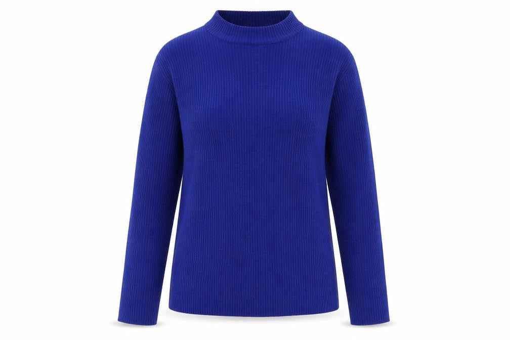 Couleurs & Prix Womens Blue Round Neck Acrylic Pullover Jumper Size 10