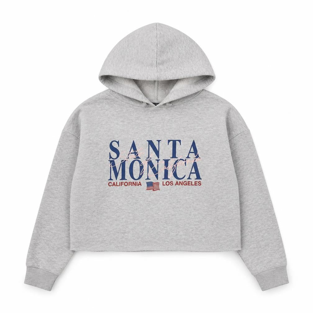 New Look Girls Grey Cotton Pullover Hoodie Size 12-13 Years Pullover - Santa Monica