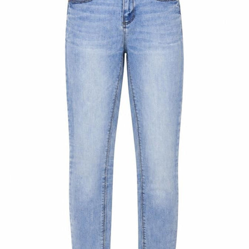 Denim & Co. Womens Blue Cotton Straight Jeans Size 6 L28 in Regular Button
