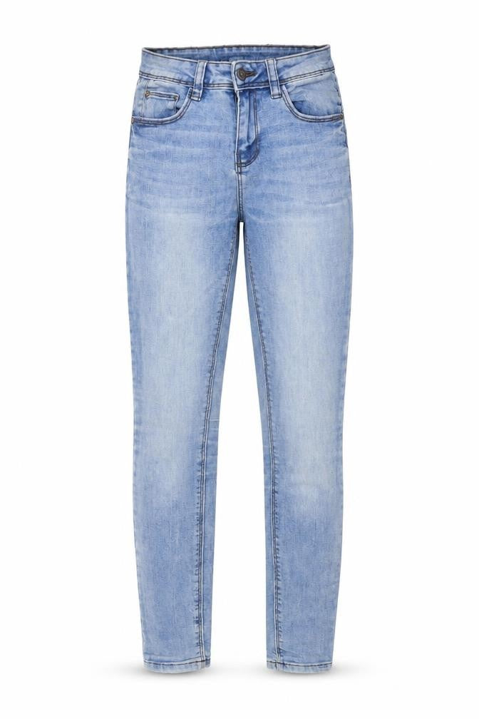Denim & Co. Womens Blue Cotton Straight Jeans Size 6 L28 in Regular Button