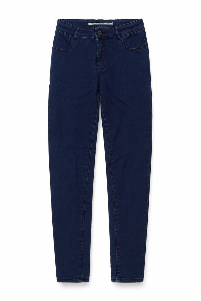 Zara Womens Blue Cotton Skinny Jeans Size 8 L28 in Regular Button