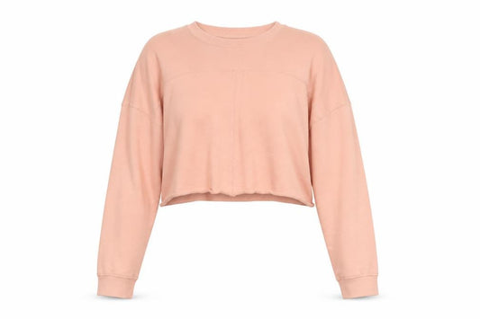 Front view of Missguided women’s pink polyester pullover sweatshirt, size UK 8, pullover