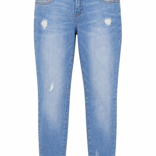 Denim & Co. Womens Blue Cotton Skinny Jeans Size 8 L25 in Regular Button