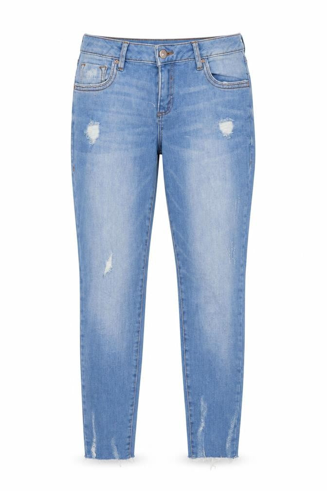 Denim & Co. Womens Blue Cotton Skinny Jeans Size 8 L25 in Regular Button