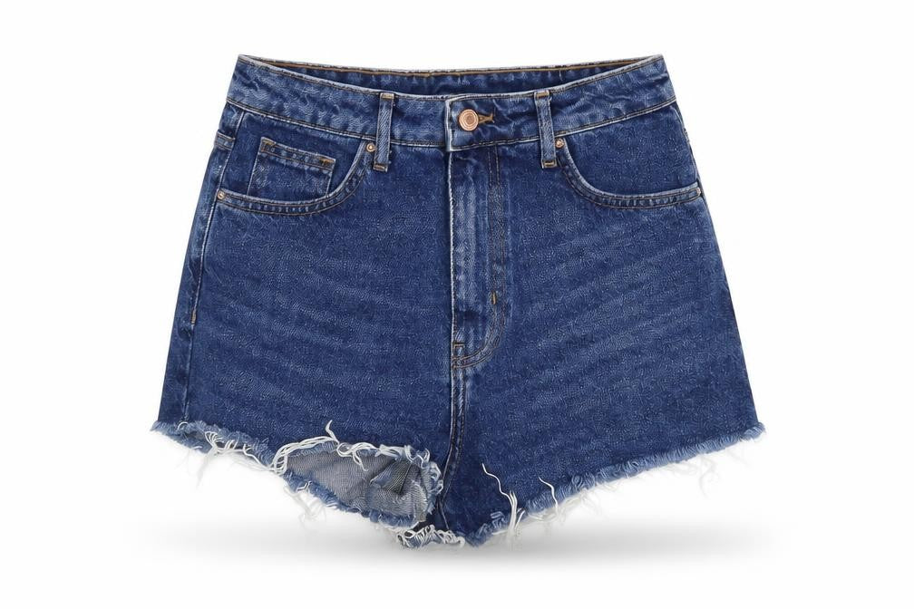 FOREVER 21 Womens Blue Cotton Hot Pants Shorts Size 24 in L3 in Regular Button