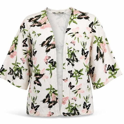 Dorothy Perkins Womens Pink V-Neck Floral Cotton Cardigan Jumper Size 8