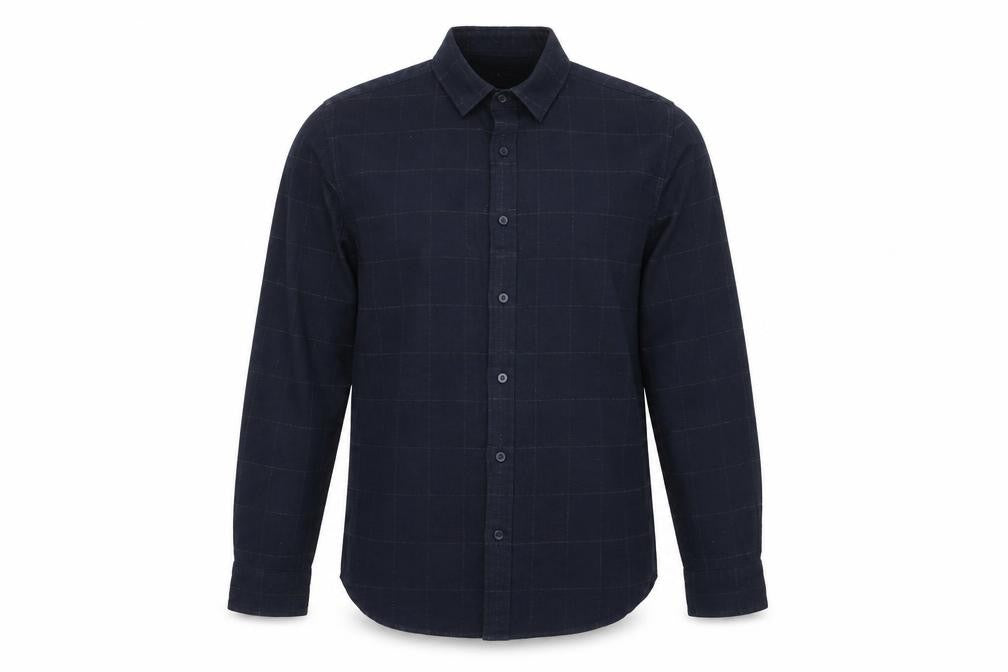 Nigel Hall Mens Blue Cotton Button-Up Size M Collared Button