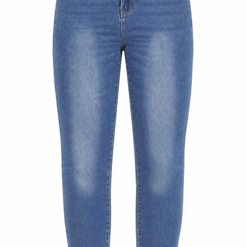 Denim & Co. Womens Blue Cotton Straight Jeans Size 8 Regular Zip
