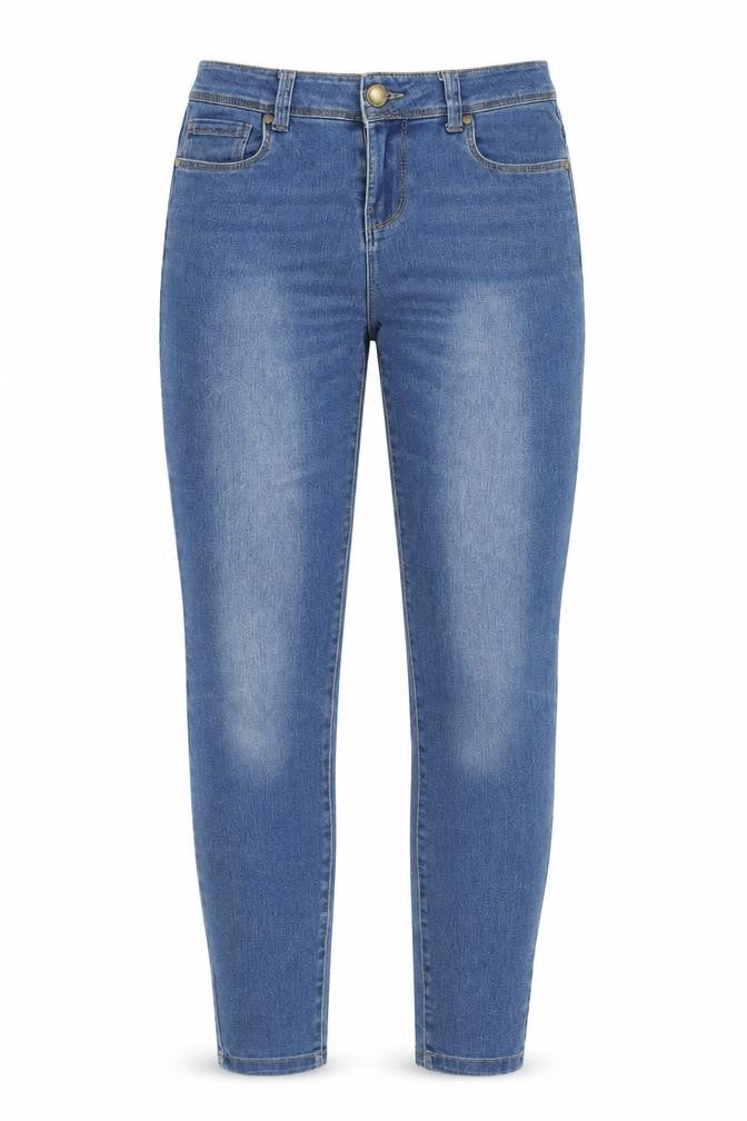 Denim & Co. Womens Blue Cotton Straight Jeans Size 8 Regular Zip