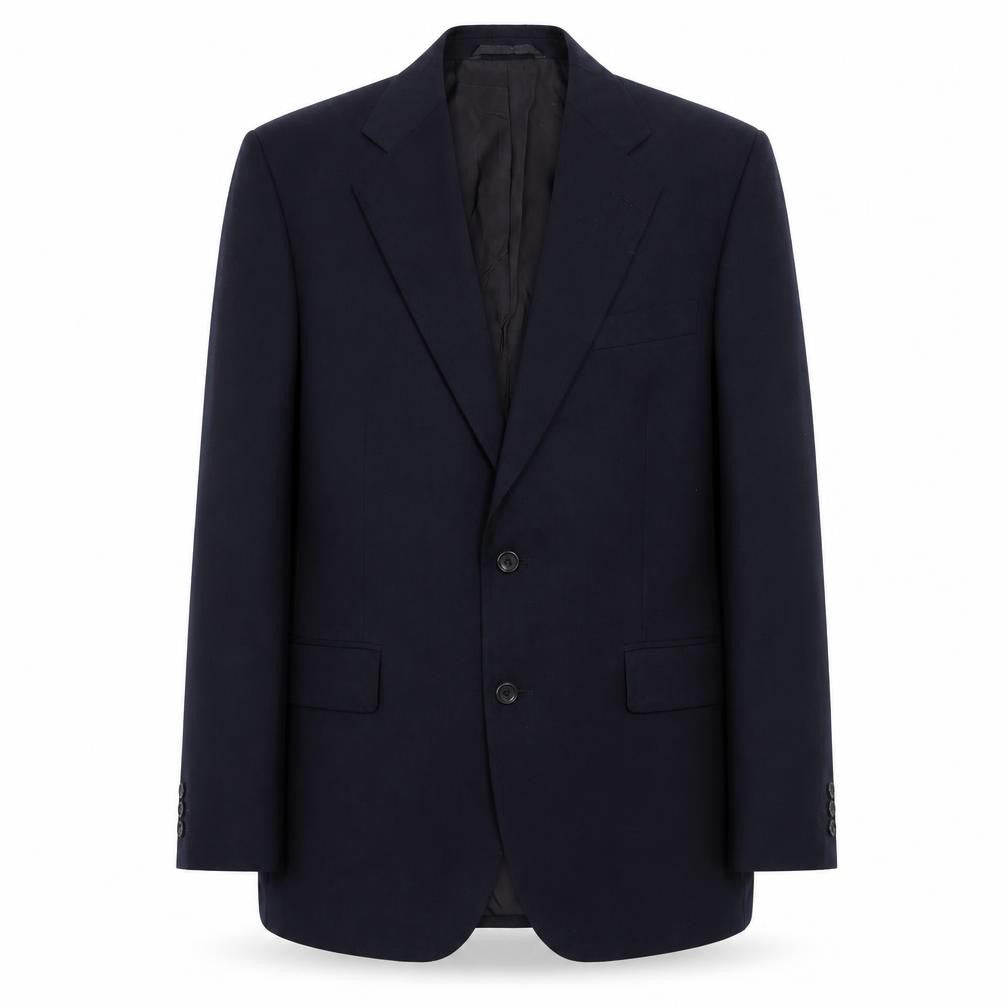 Front view of Chatsworth men’s blue wool jacket suit jacket, size 42, regular