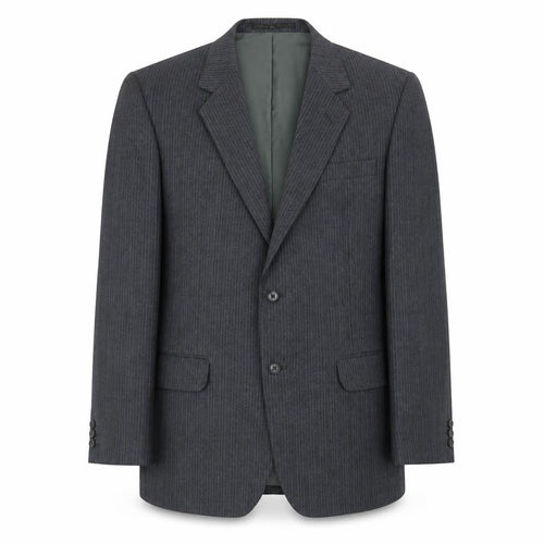 BARONIA Mens Grey Striped Wool Jacket Suit Jacket Size 38 Regular
