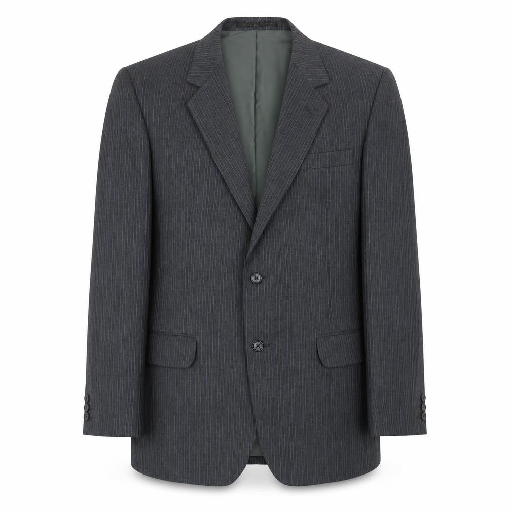 BARONIA Mens Grey Striped Wool Jacket Suit Jacket Size 38 Regular