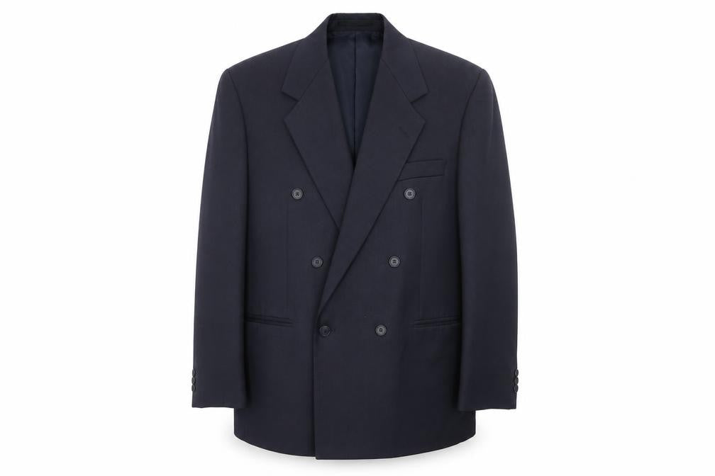 Front view of Wilson men’s blue polyester jacket suit jacket, size 40, regular